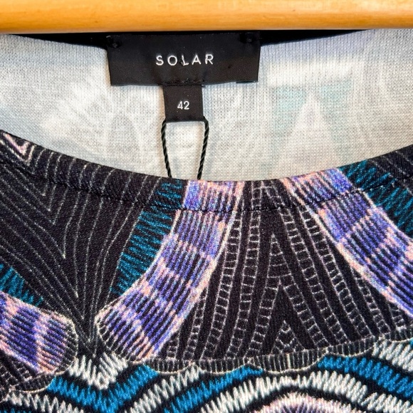 NWT, Solar Multi Pattern and Colorful Long Sleeve Midi Dress, Size 42 (10) - Picture 2 of 8